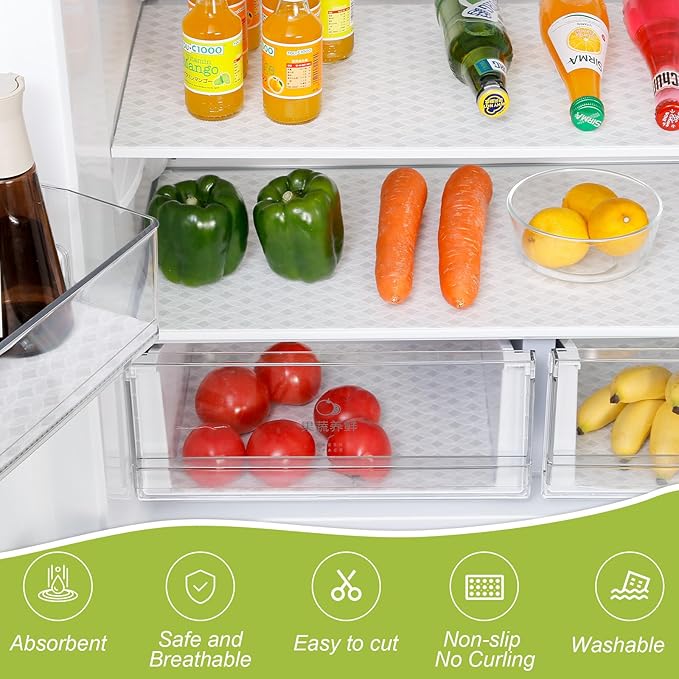 Cooyes Refrigerator Liners 17.7" x 24", Absorbent Strong Grip Fridge Liners - Image 5