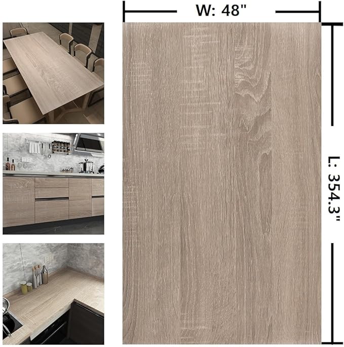 Large Size Wood Contact Paper 48"x354" Light Oak Wood Wallpaper Peel and Stick - Image 7