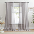 Dreaming Casa Grey Sheer Curtains 96 Inches Long, Rod Pocket & Back Tab Light by DreamingCasa