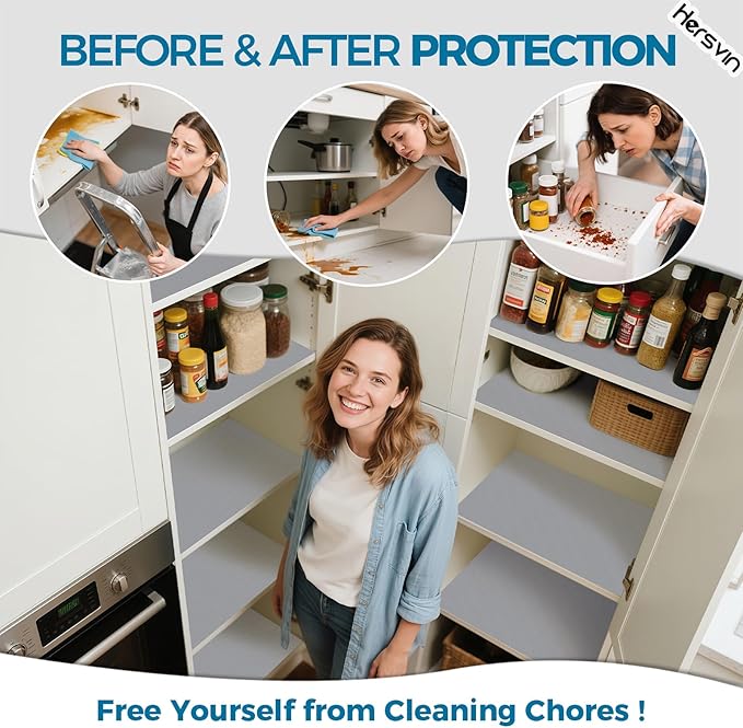 Hersvin Shelf Liners, 24in x 20ft Kitchen Drawer Mats, Non-Adhesive EVA - Image 3