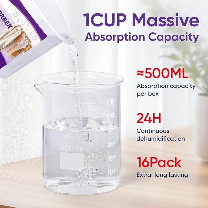 16 Pack Moisture Absorbers, 10.5 OZ Humidity Absorber Bucket, Moisture Absorbers - Image 5