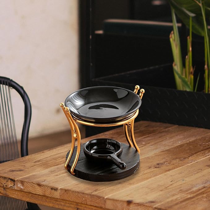 Tealight Candle Holder Oil Burner Wood Ceramic Aromatherapy Diffuser Wax Melt - Image 5