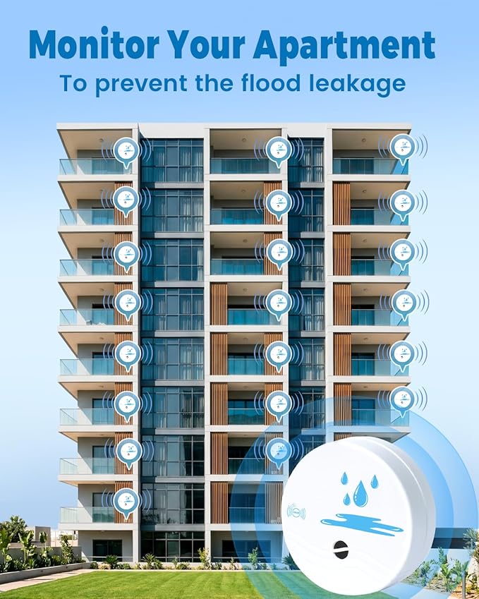 12 Pack Water Leak Detectors for Home, 100dB Waterproof Water Sensor Alarm Leak - Image 8