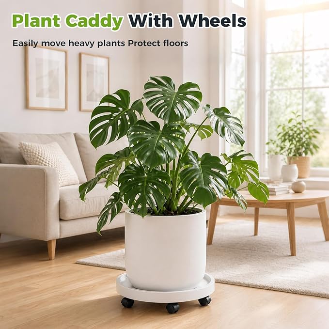 5 Pack Plant Caddy with Wheels Rolling Plant Stand with Wheels 10 Inch Plant - Image 6