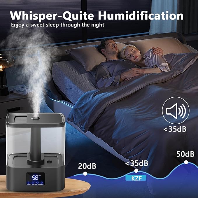 KZF 4L Top Fill Humidifiers for Bedroom & 60H Runtime - Image 3