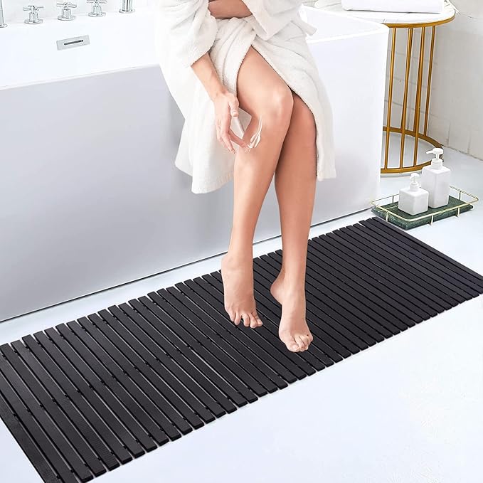 Bath Mat Bathroom Runner Long Large Rugs Floor Wood Shower Bathtub Waterproof - Image 5