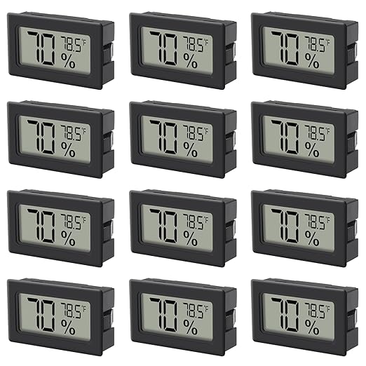 12 Pack Mini Hygrometer Indoor Humidity Meter Hygrometer Thermometers Humidity by DWEII