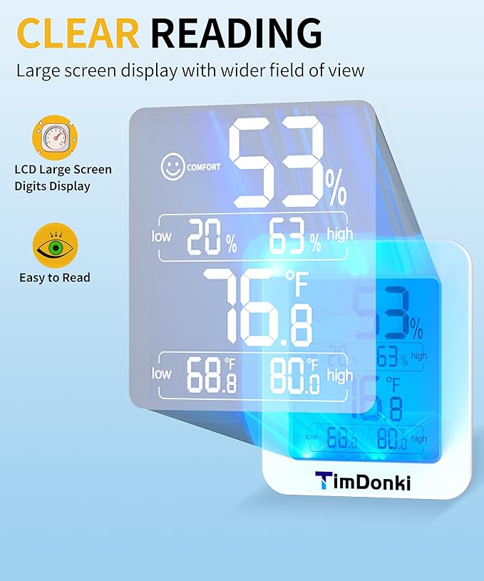 Digital Hygrometer with Max and Min Records 10s Fast Refresh - Image 3