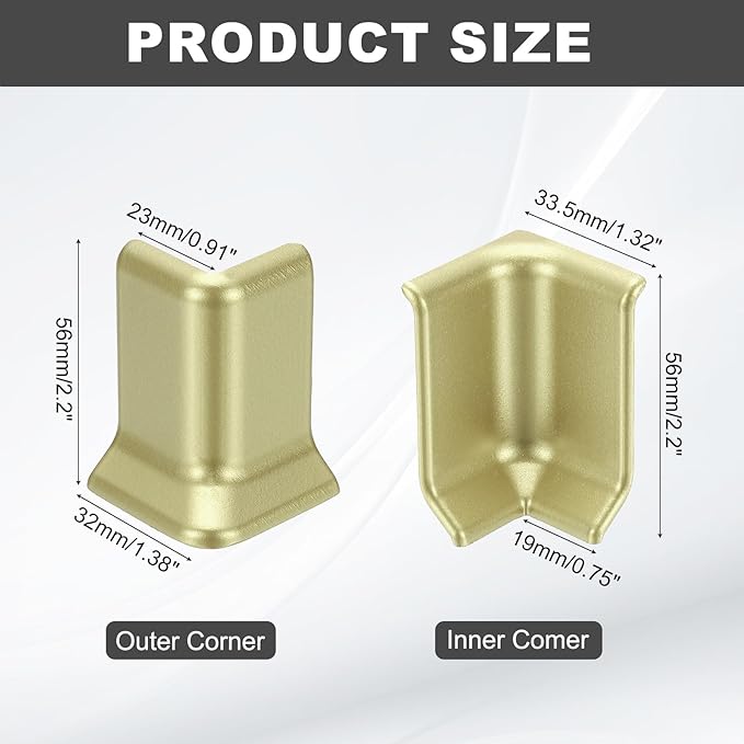 uxcell Self Adhesive Baseboard Corner Blocks, 2.2 Inch Wall Edge Corner - Image 2