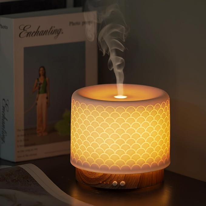 Essential Oil Diffuser, 280ml Ceramic Diffusers by ONABOVIVA