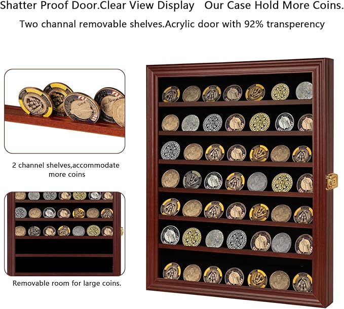 Jinchuan Military Challenge Coin Display Case Lockable Cabinet Rack Holder - Image 4