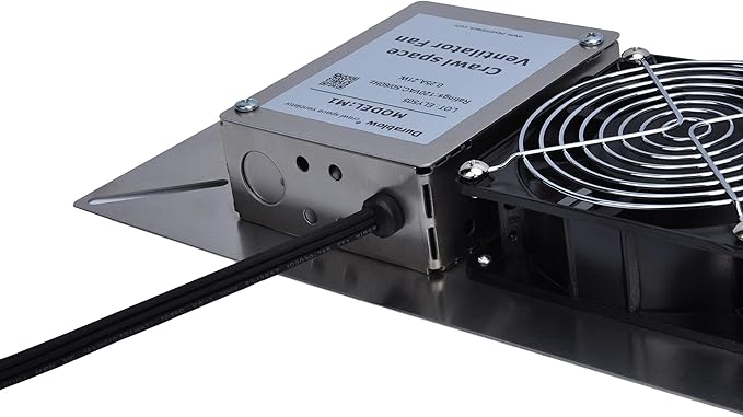 Durablow M1P 110 CFM Air-Out Stainless Steel Crawl Space Vent Fan, Foundation - Image 2