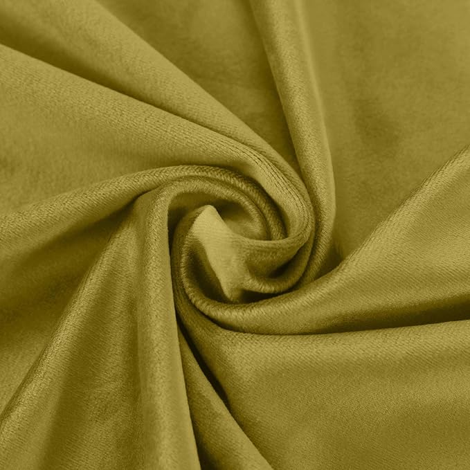 ChadMade Extra Wide Blackout Lined Premium Velvet Curtain Fawn 120Wx84L Inch - Image 6