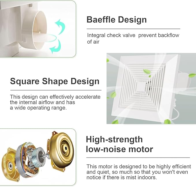 Bathroom Fan Ceiling Mount Exhaust Ventilation Fan Ceiling Exhaust Fan - Image 5