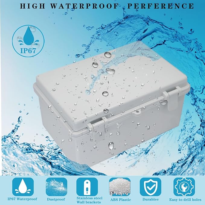 Waterproof Outdoor Electrical Box Junction Box Weatherproof IP67 ABS Plastic - Image 2