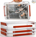 Set of 3 Portable Paper Storage Box Organizer, Stackable Document Box Project by Mezchi