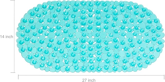 WELTRXE Pebbles Bath Mat Oval Non-Slip Bathtub Mat - Image 5