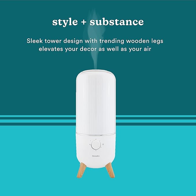 Homedics Ultrasonic Humidifier, Bedrooms and Home Offices, 0.97-Gallon Tank - Image 5