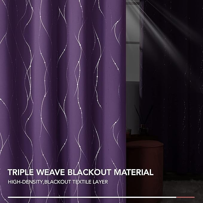 Deconovo Blackout Curtain for Bedroom, 38 x 90 Inch, Thermal Insulated - Image 3