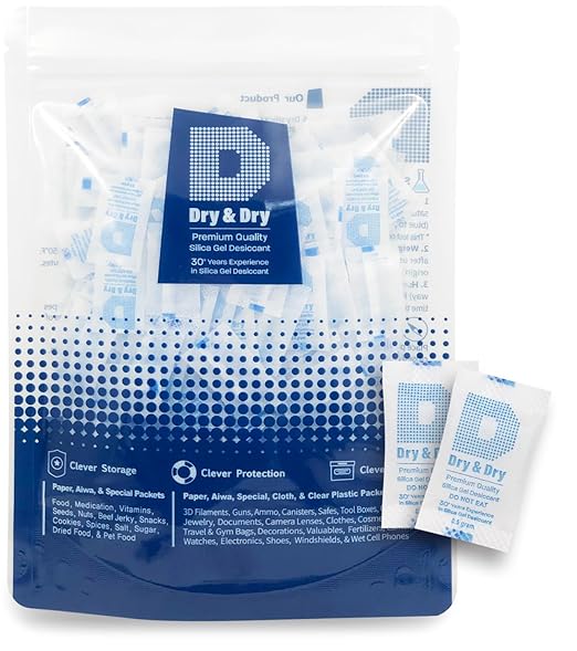 Dry & Dry 0.5 Gram Silica Gel Packets Desiccants, Silica Packets by DryDry