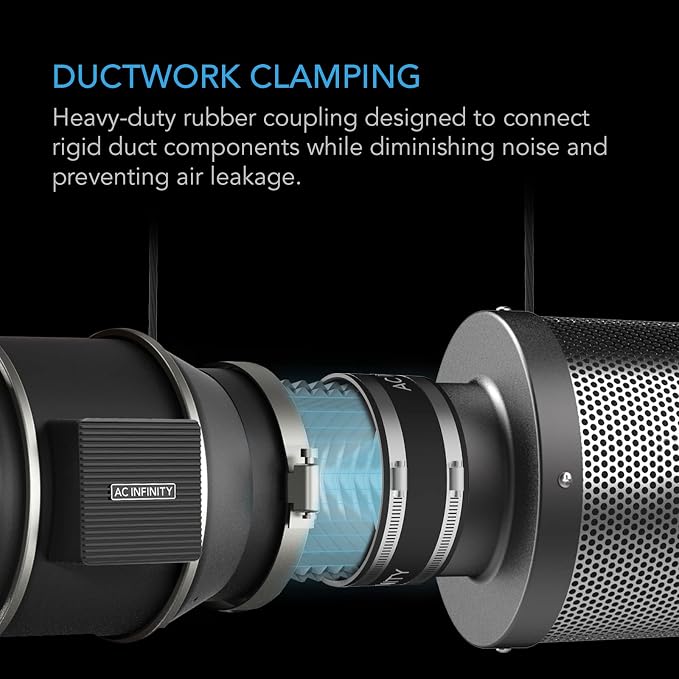 AC Infinity Noise Reduction Clamp 4-Inch, Duct Coupler - Image 2