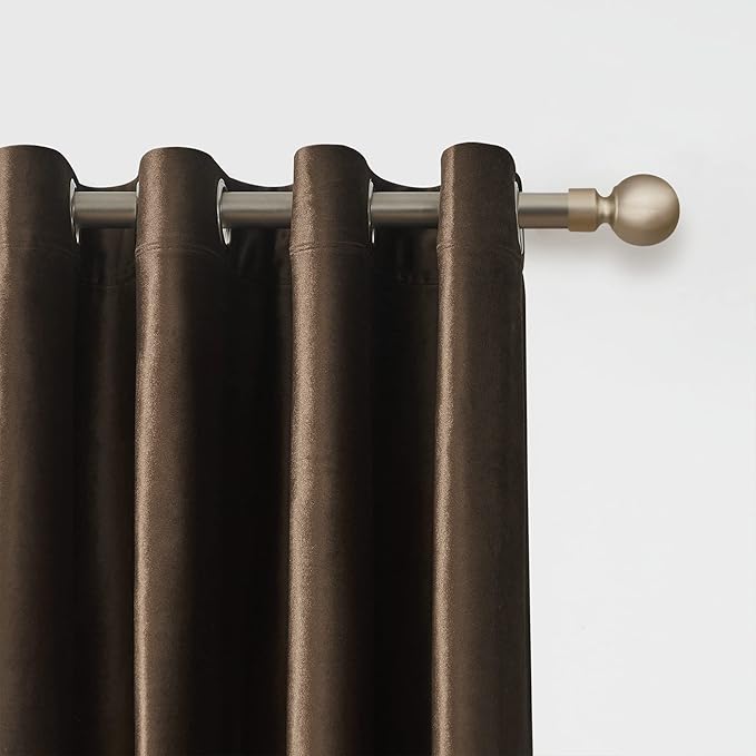 Luxury Brown Decorative Velvet Curtains: 120 inches Elegant Living Room Curtain - Image 2
