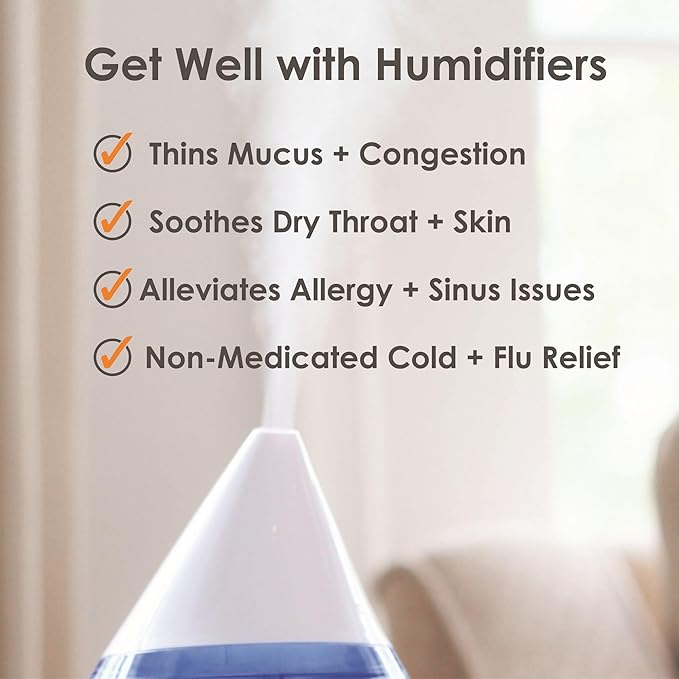 Crane Ultra-Quiet 3-in-1 Humidifier, Essential Oil Aroma Diffuser & Soothing - Image 6