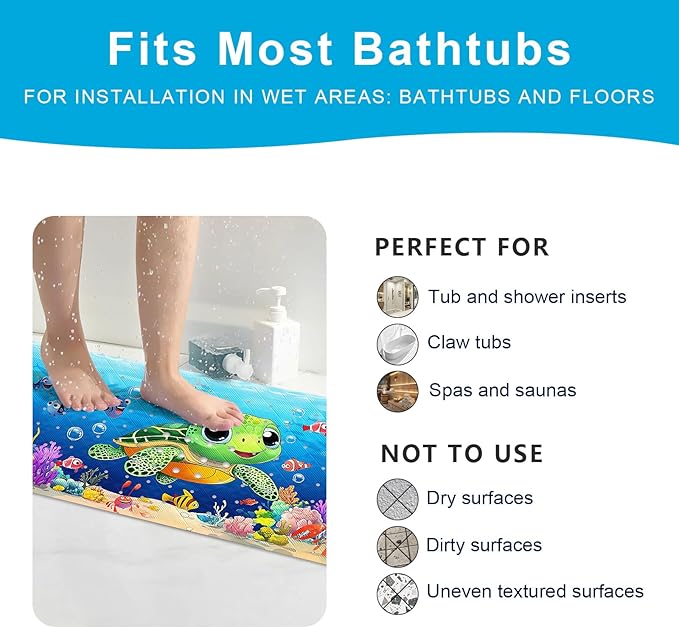 XIYUNTE Baby Bath Mat for Tub Non Slip Kids Bath Mat - Image 6