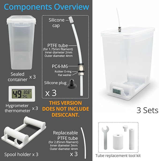 3D Printing Filament Storage Box, Dryer Box Continuous Filament Sealing and - Image 2