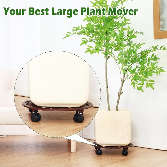 3 Packs 14 Inch Rolling Plant Stand - Image 5