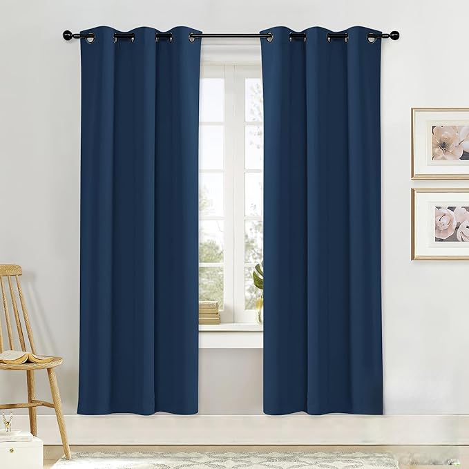 NICETOWN Curtain Blind for Bedroom, Single Panel, Moroccan Blue, W42 x L72 by NICETOWN