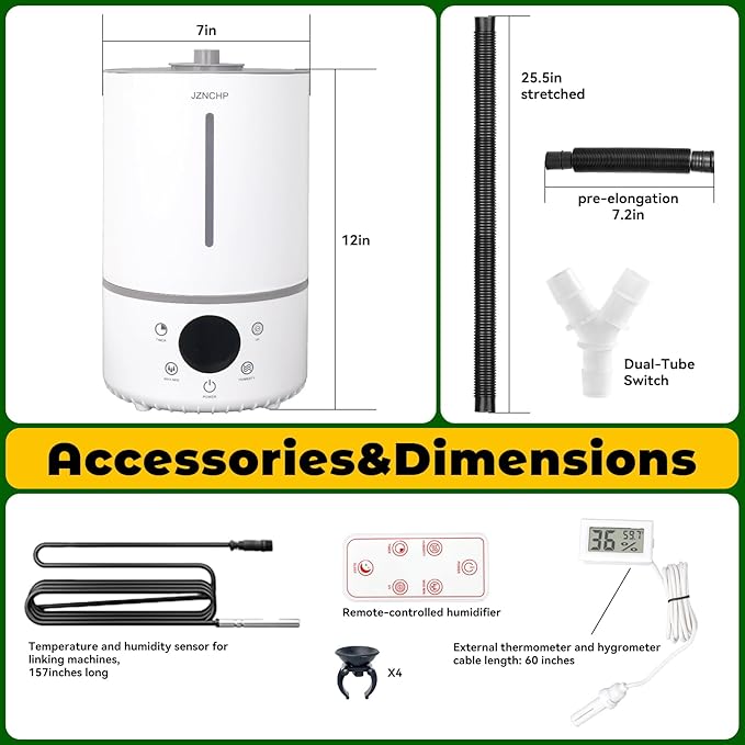 Humidifier for plants, Reptile fogger, Dual Tank Mode & Dual Probes - Image 7
