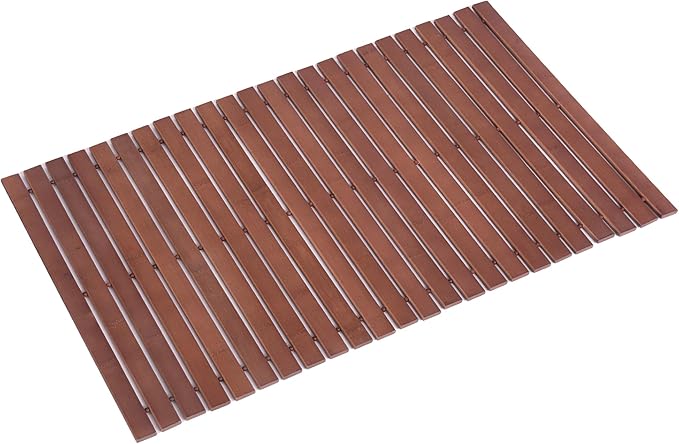 Bamboo Bath Mat Bathroom Rugs Floor Wood Shower Bathtub Waterproof Non Slip by Fovlaurs