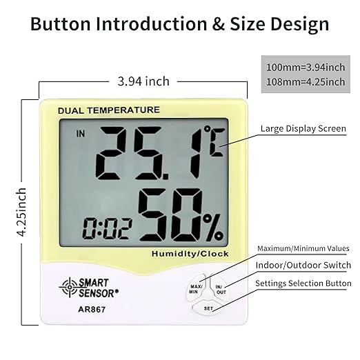 Digital Hygrometer Indoor Thermometer Room Temperature and Humidity Monitor - Image 4