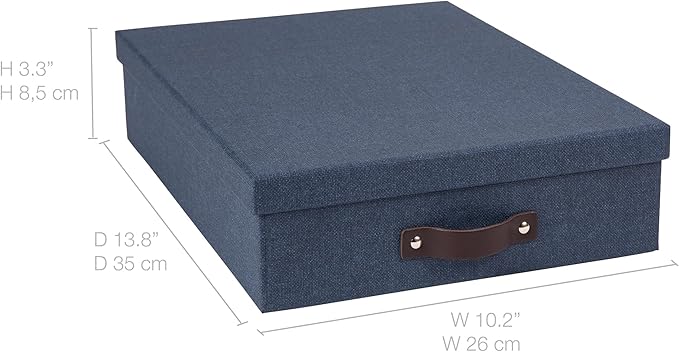 Bigso Oskar Canvas Fiberboard Document Letter Box - Image 3