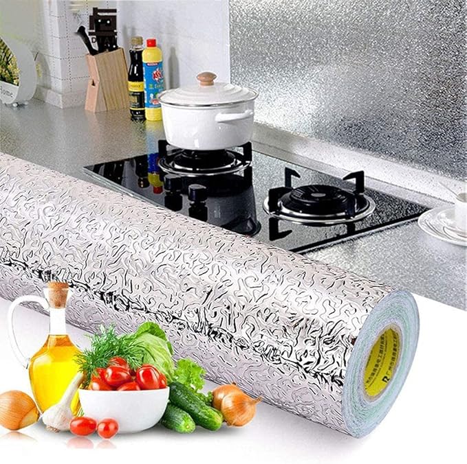 Kitchen Wallpaper Oil Proof Sticker Backsplash Aluminum Foil Self-Adhesive - Image 3