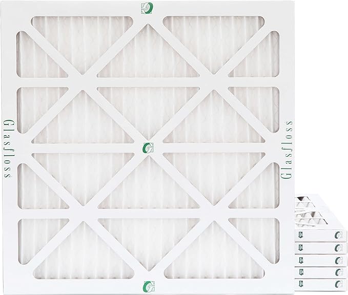 Glasfloss 20x20x1 MERV 10 Pleated Air Filters Box of 6. Actual Size: 19-1/2 x by Glasfloss