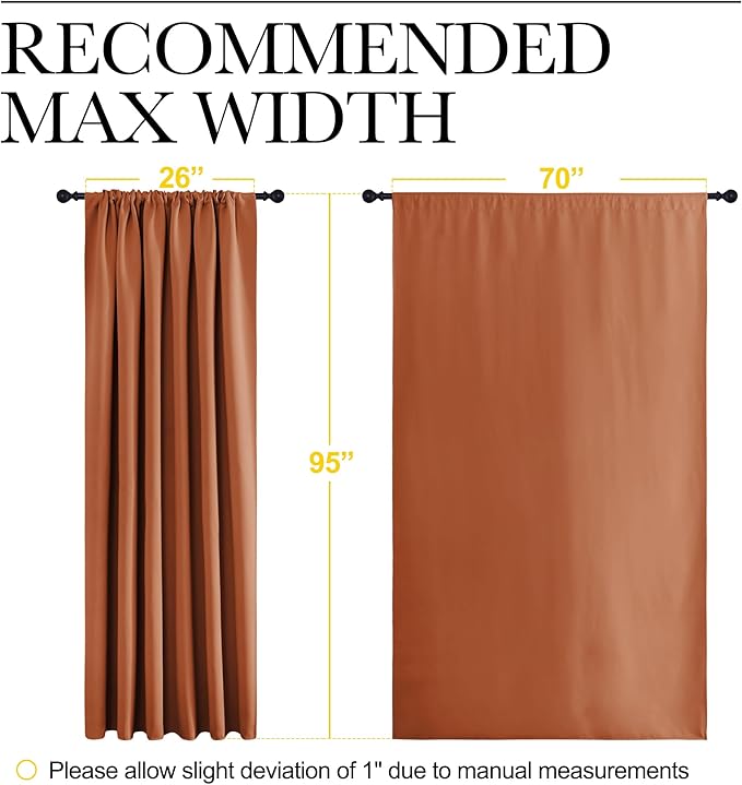 NICETOWN 2 Panels Blackout Curtains, Rod Pocket Thermal Insulated Drapess - Image 6