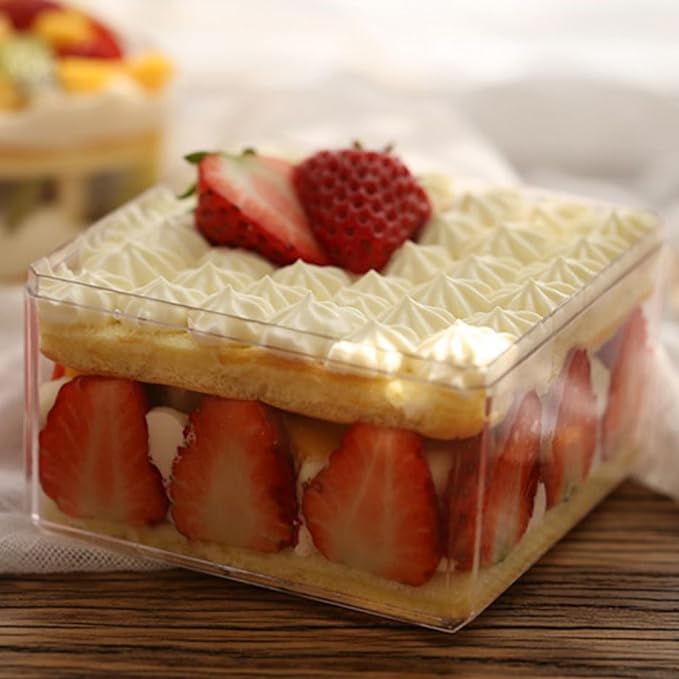 Acrylic Box 4 Packs Clear Square Cube Acrylic Decorations Box Acrylic Candy Box - Image 6