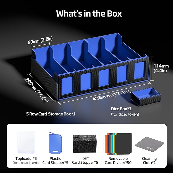 Trading Card Storage Box 5-Row 3900+ Capacity, TCG MTG Card Case - Image 2