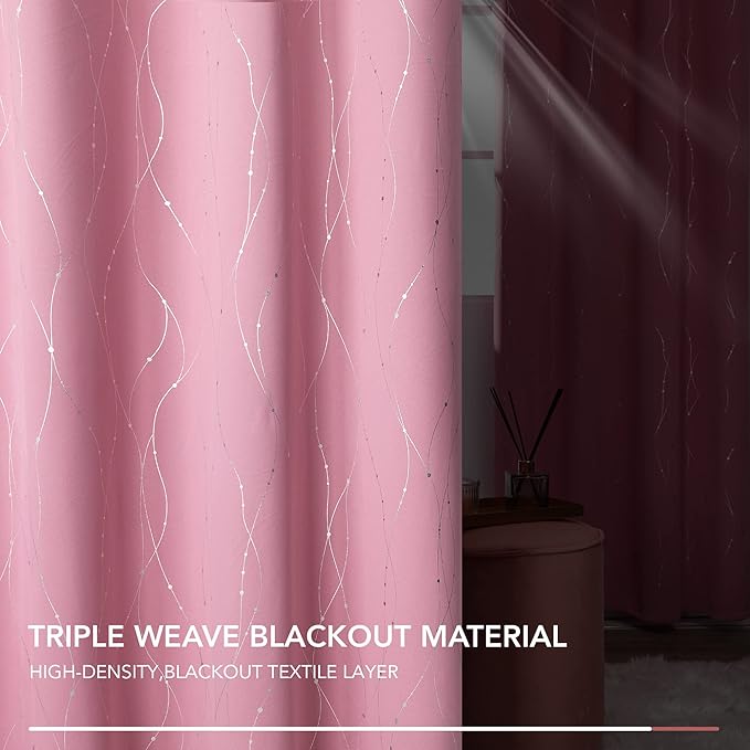 Deconovo Pink Blackout Curtains - Image 5