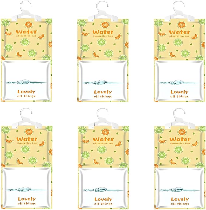 6 Pack Moisture Absorber Hanging Bags, Fragrance Free Humidity Packs, Hanging by NICOLEKAY
