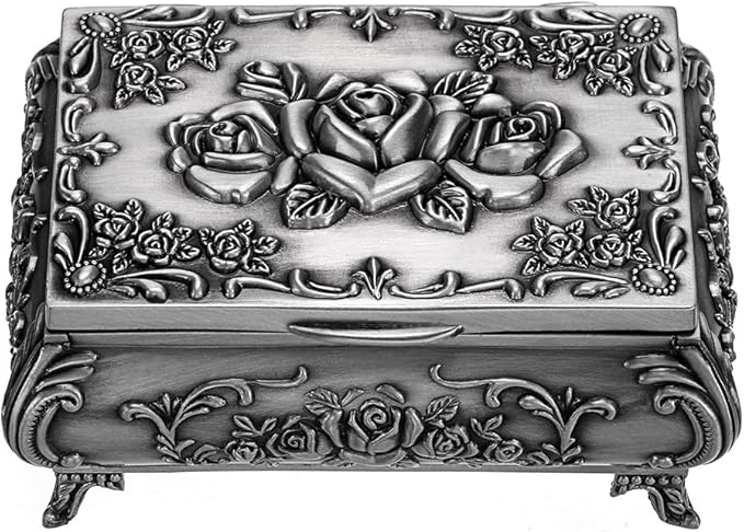 Hipiwe Vintage Metal Jewelry Box Small Trinket Jewelry Storage box - Image 6