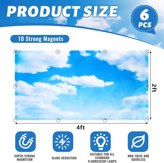 Hortsun 6 Pcs Fluorescent Light Covers - Image 2