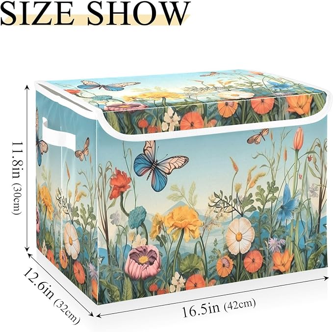 xigua Colorful Flower Pattern Storage Bins - Image 3