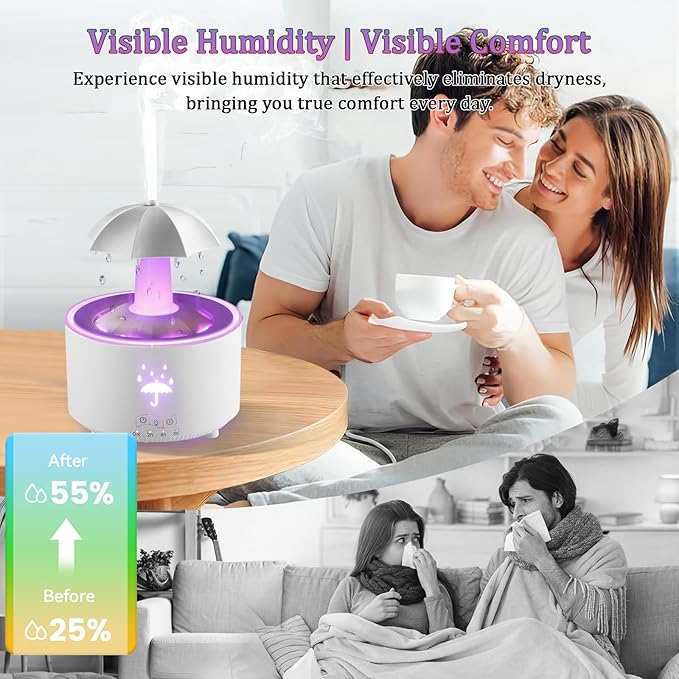 Humidifier for Bedroom, Rotating Umbrella Diffuser - Image 6