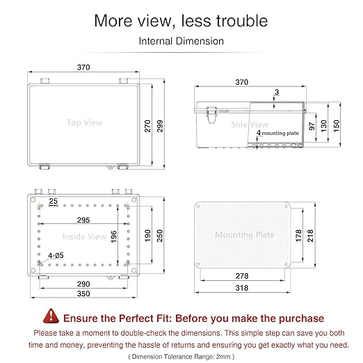 QILIPSU Waterproof Junction Box IP67 Outdoor Plastic Electrical Project - Image 6