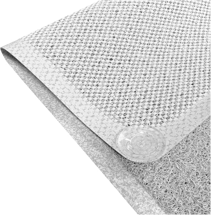 Non Slip with Suction Cups Loofah Bathmat 27"x15" & 29.5"X16.9", PVC Loofah - Image 4