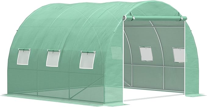 Walk-in Hoop Greenhouse for Tropical Plants, 10’x10’x6.5’ High Peak Design by WhereFurnitureMeetsArtistry
