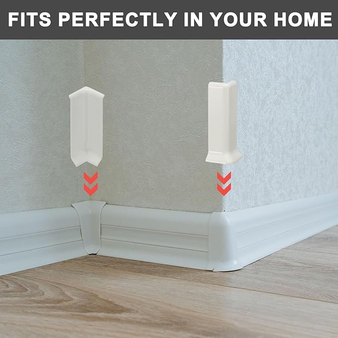 uxcell Self Adhesive Baseboard Corner Blocks, 4.07 Inch Wall Edge Corner - Image 6